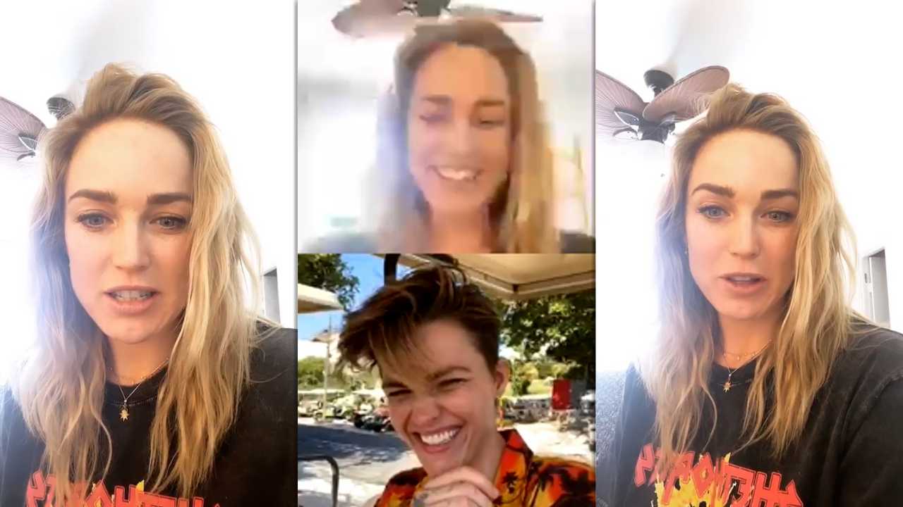 Caity Lotz's Instagram Live Stream with Ruby Rose from March 18th 2020.
