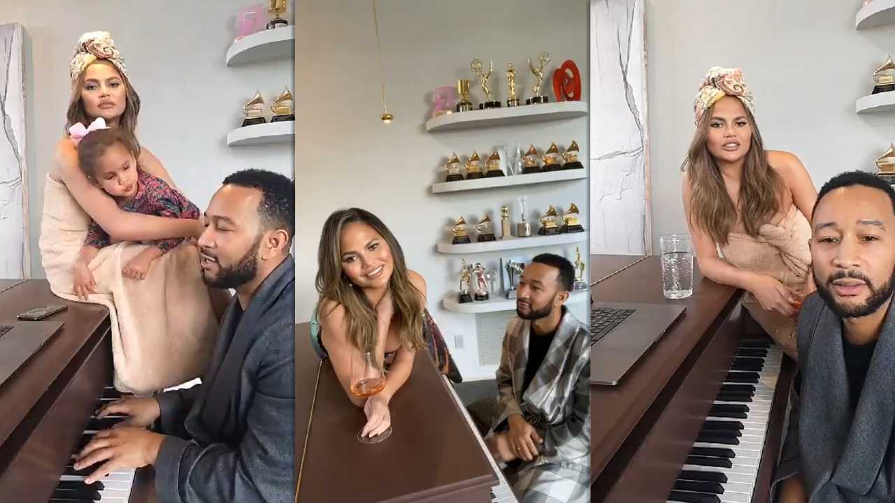 Chrissy Teigen's Instagram Live Stream with John Legend from March 17th 2020.