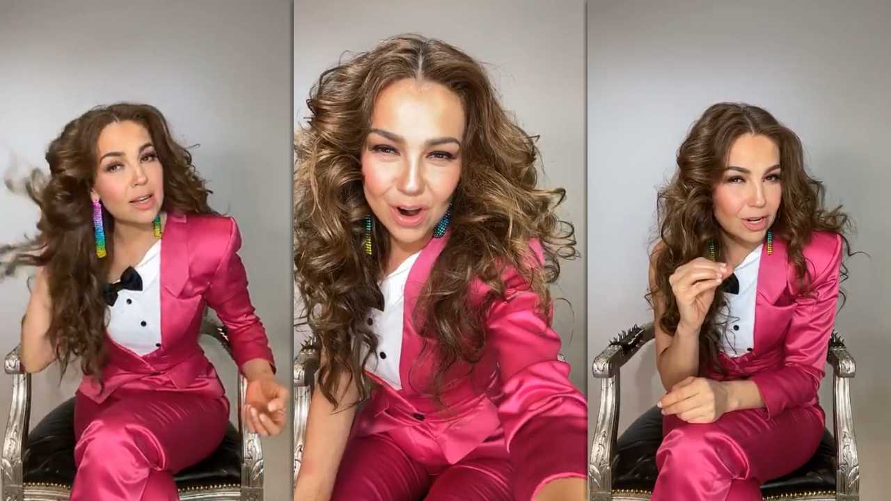 Thalía 's Instagram Live Stream from March 19th 2020.