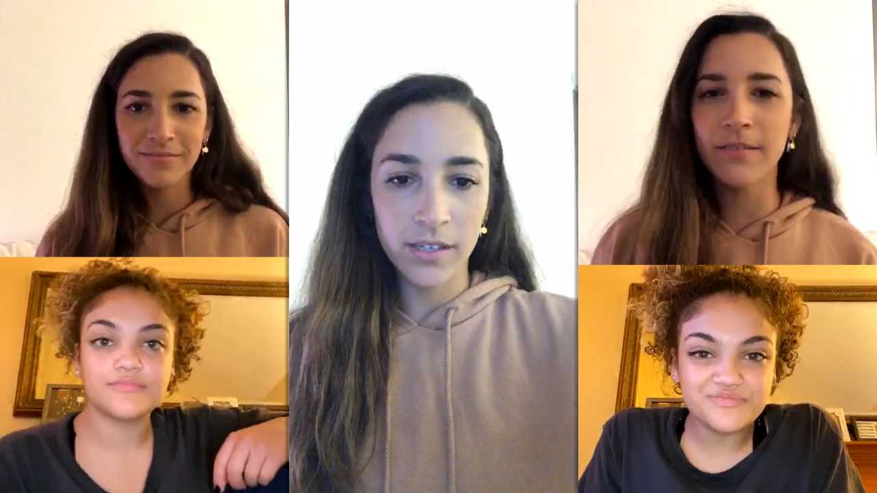 Aly Raisman's Instagram Live Stream with Laurie Hernandez from April 13th 2020.