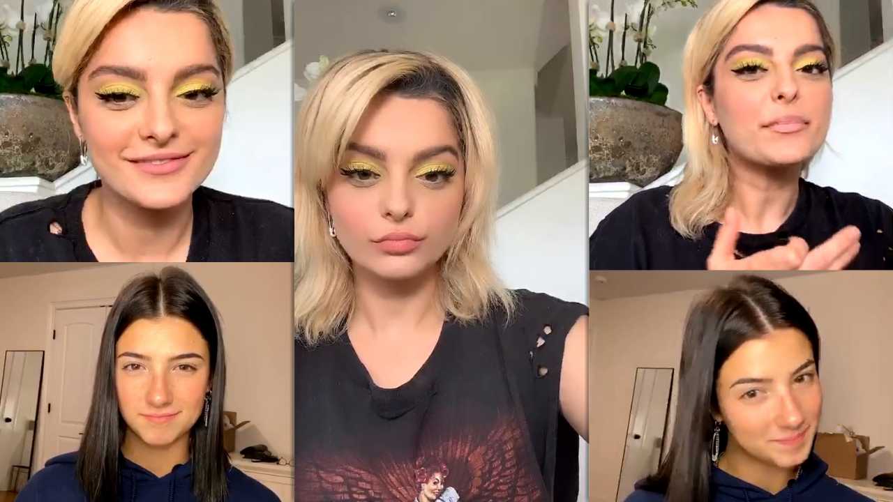 Bebe Rexha's Instagram Live Stream with Charli D'Amelio from April 13th 2020.