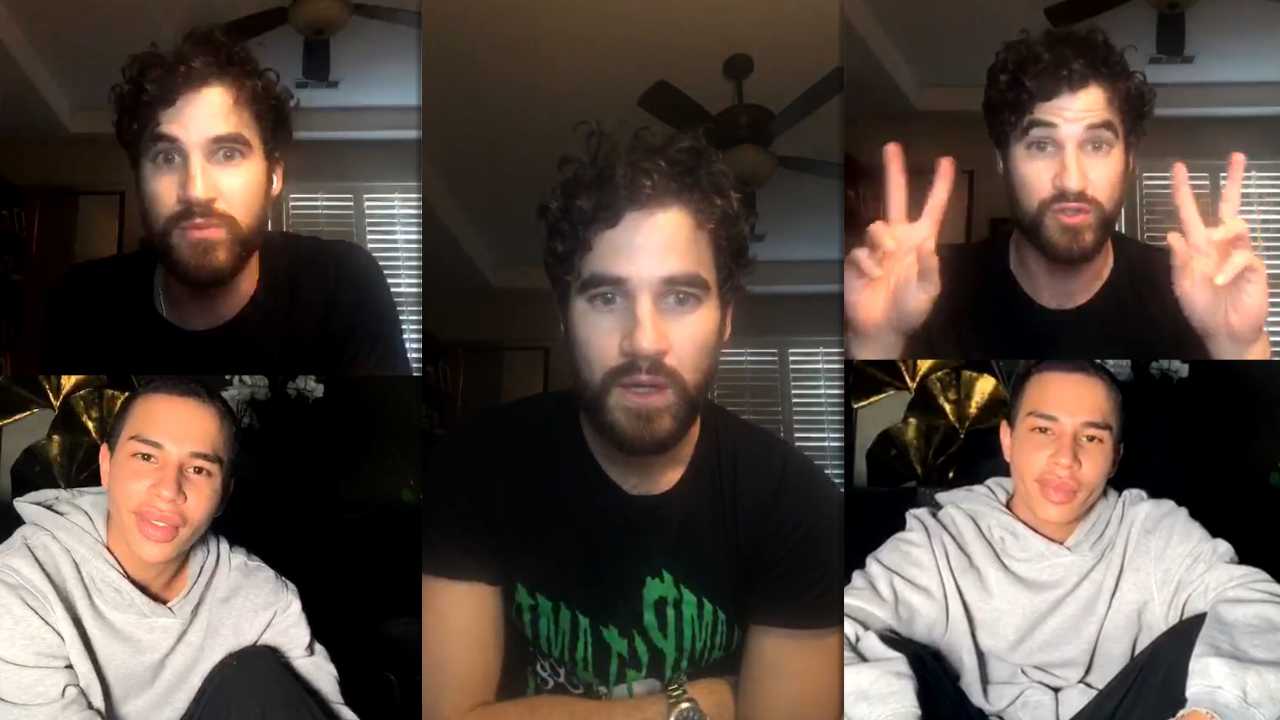 Darren Criss Instagram Live Stream with Olivier Rousteing from April 24th 2020.