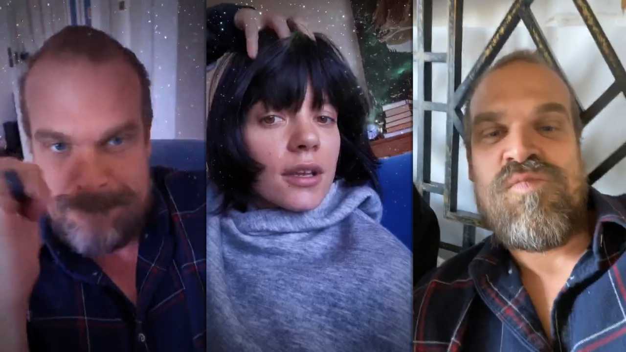 David Harbour's Instagram Live Stream with Lily Allen from April 13th 2020.