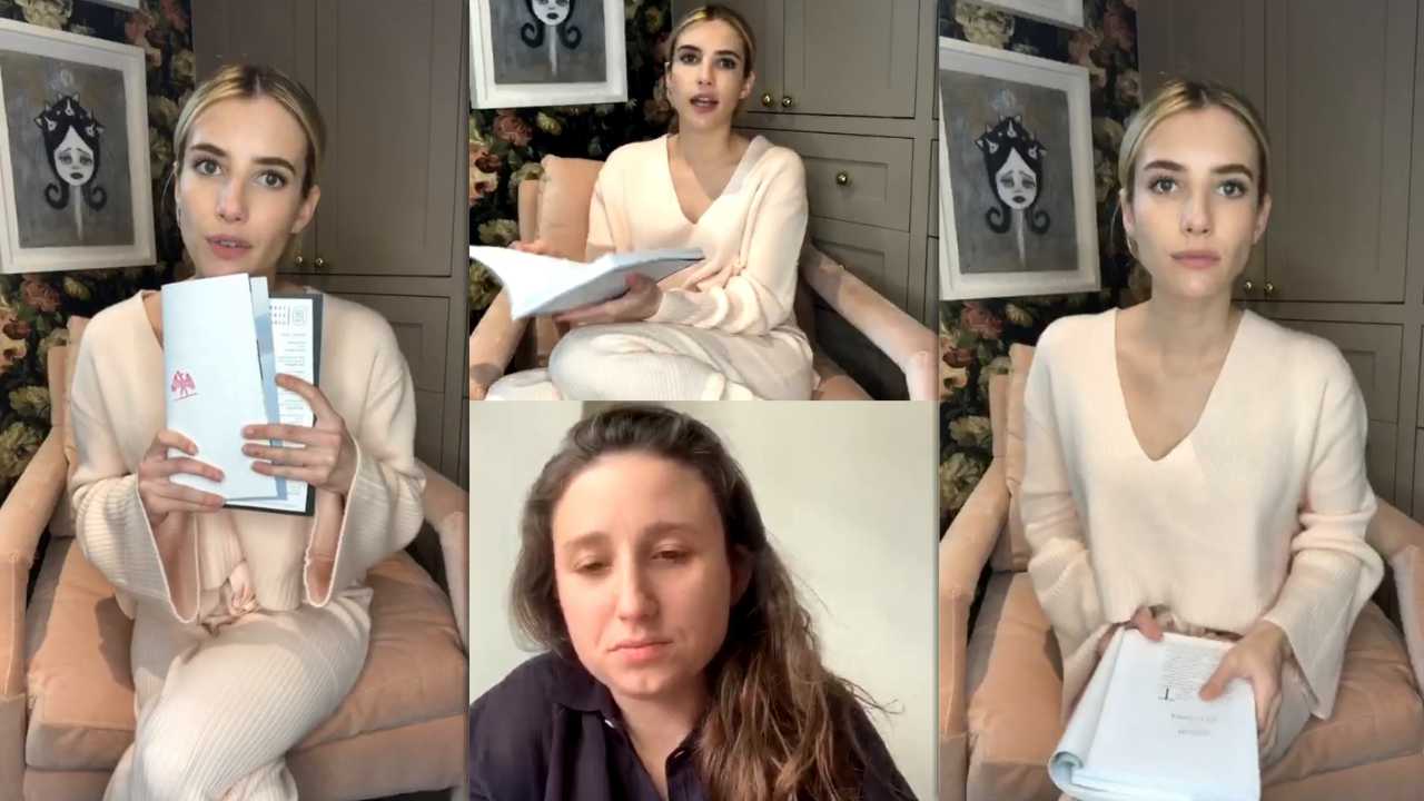 Emma Roberts Instagram Live Stream from April 5th 2020.