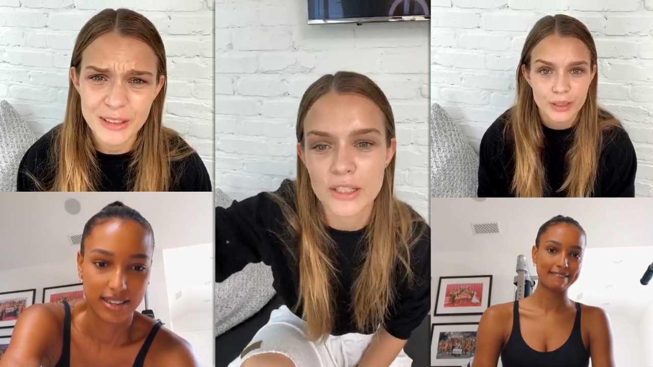 Josephine Skriver's Instagram Live Stream with Jasmine Tookes from April 6th 2020.