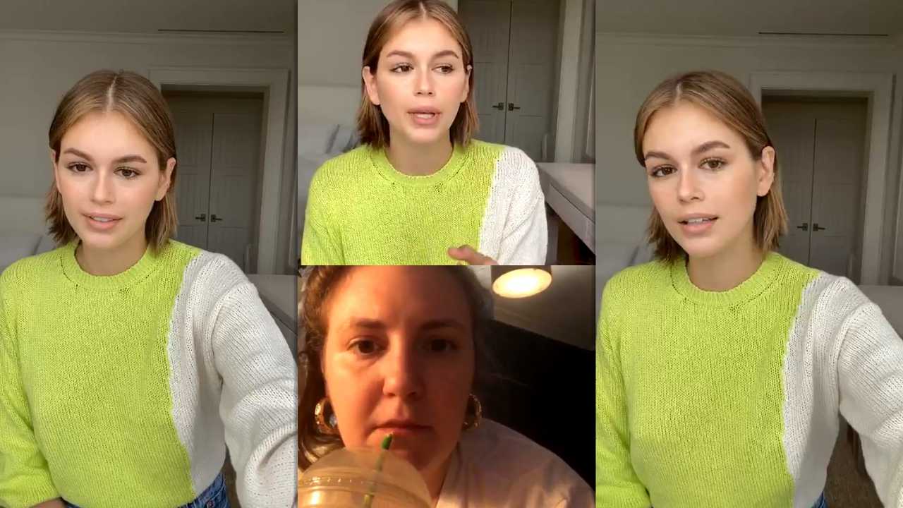 Kaia Gerber's Instagram Live Stream from April 10th 2020.