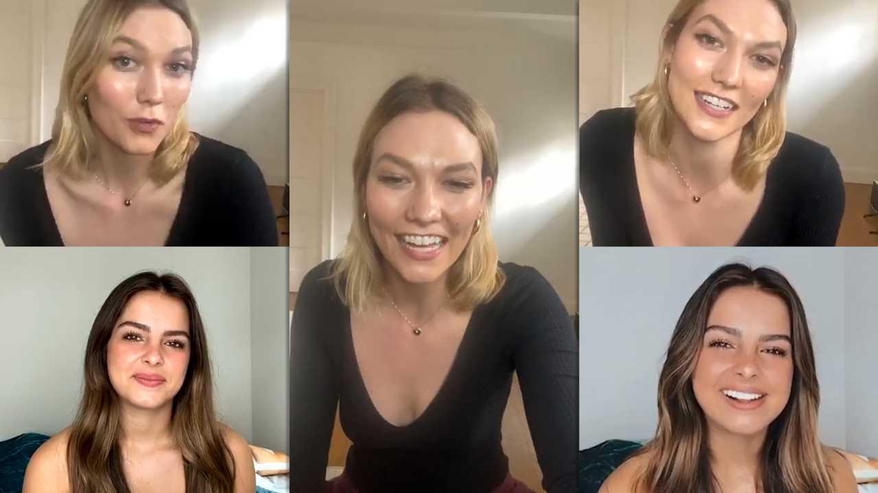 Karlie Kloss Instagram Live Stream with Addison Rae from April 8th 2020.