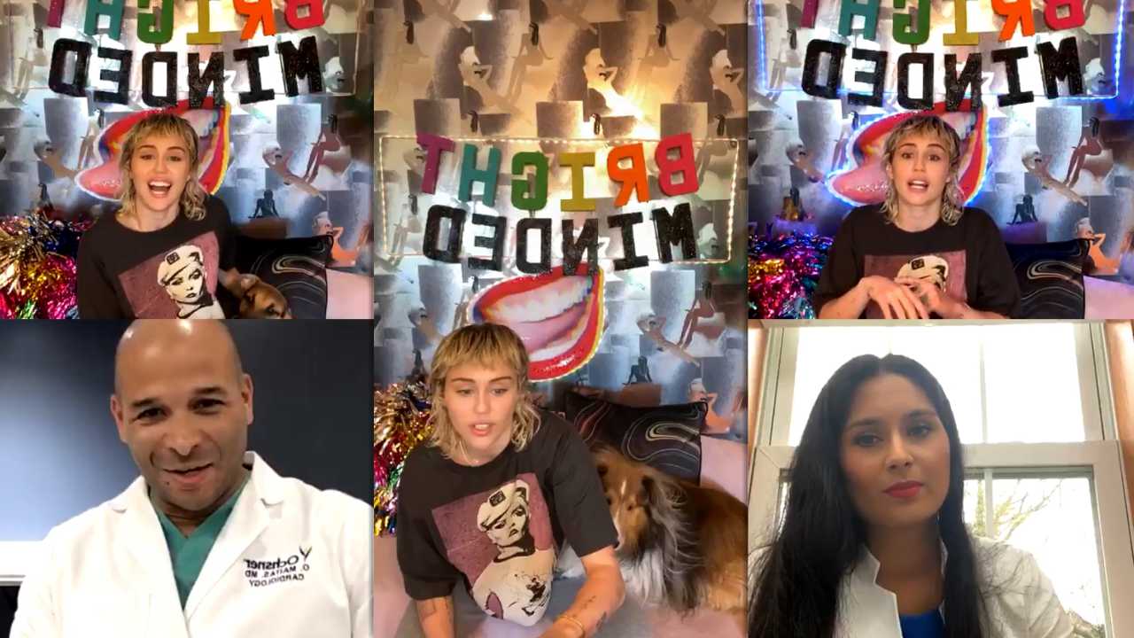 Miley Cyrus #BrightMinded Instagram Live Stream from April 13th 2020.