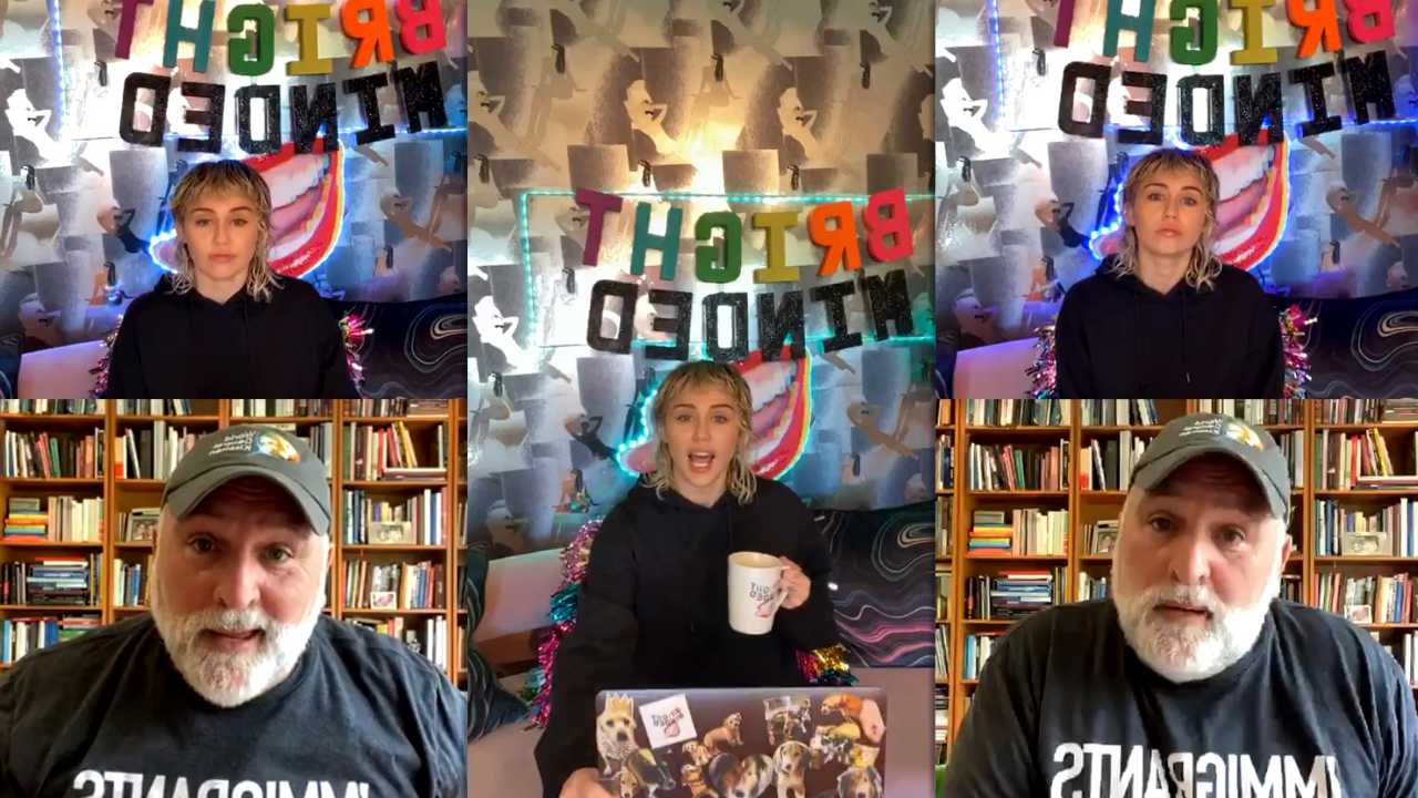 Miley Cyrus #BrightMinded Instagram Live Stream from April 14th 2020.