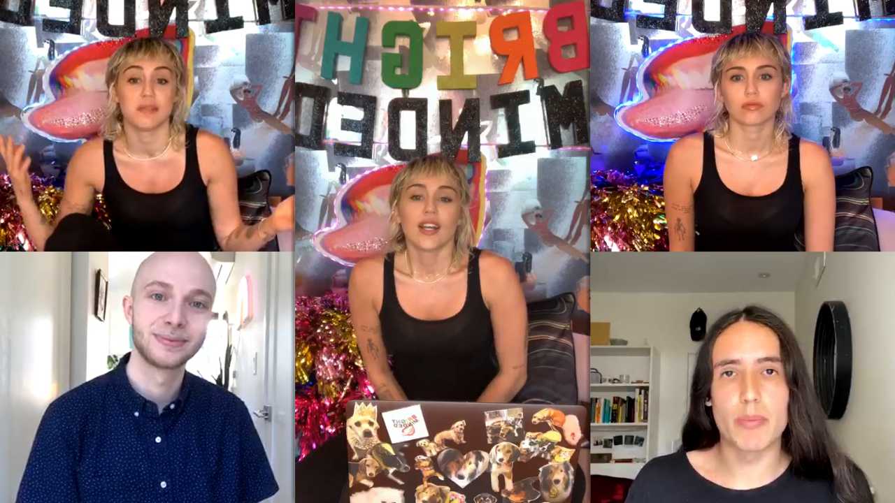 Miley Cyrus #BrightMinded Instagram Live Stream from April 17th 2020.