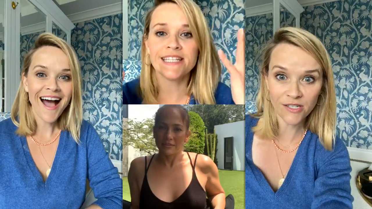 Reese Witherspoon's Instagram Live Stream with Jennifer Lopez from April 6th 2020.