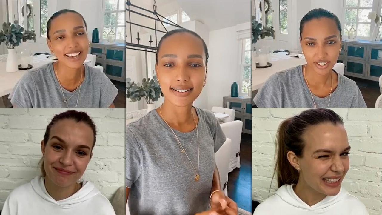 Jasmine Tookes's Instagram Live Stream with Josephine Skriver from May 13th 2020.