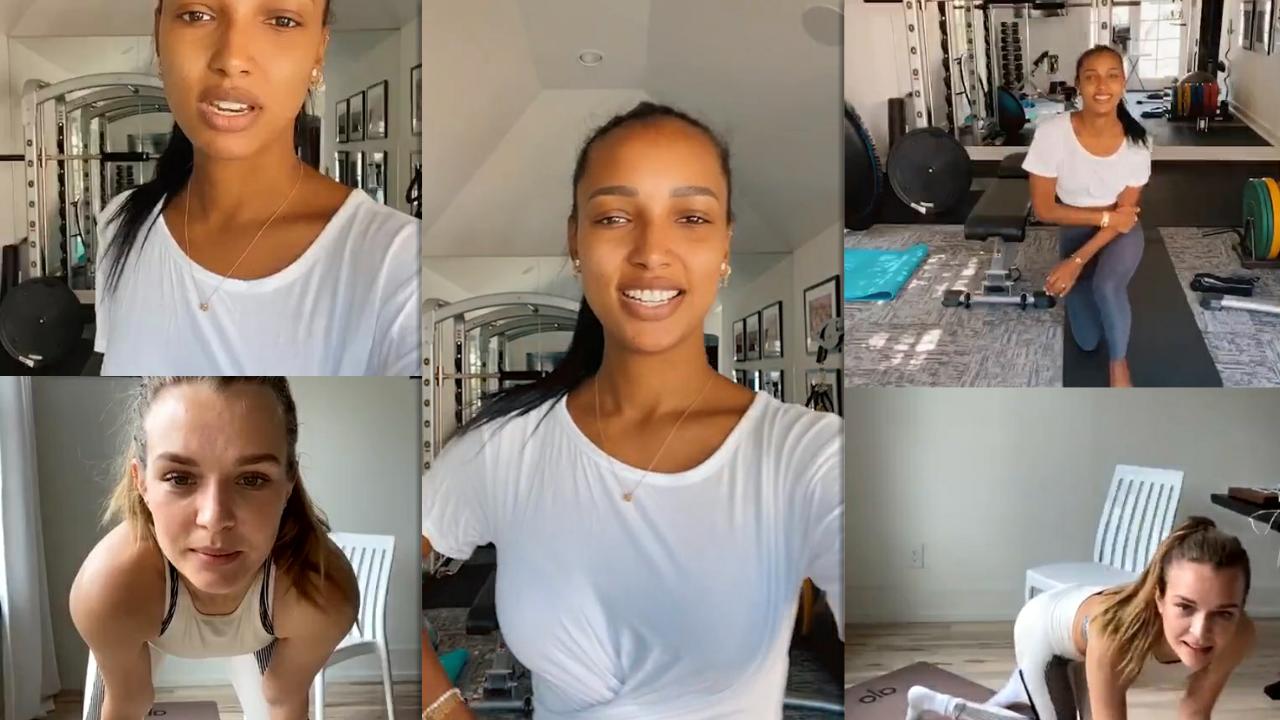 Jasmine Tookes's Instagram Live Stream with Josephine Skriver from May 22th 2020.