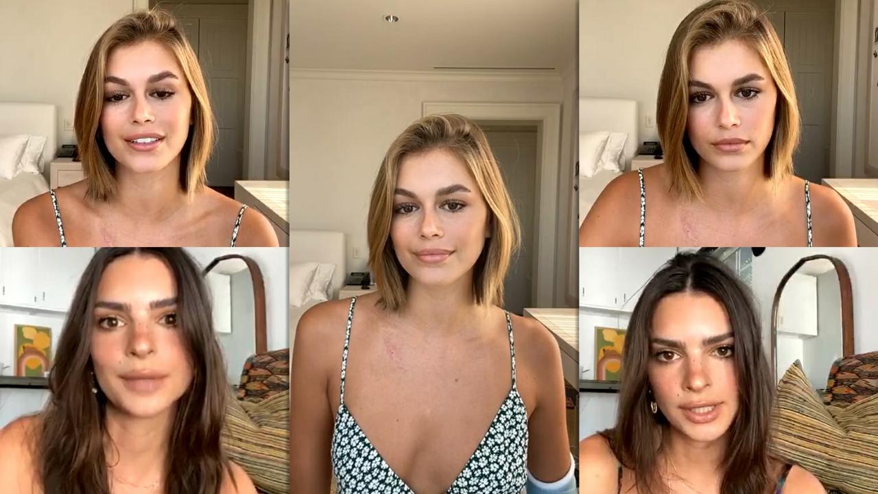 Kaia Gerber's Instagram Live Stream with Emily Ratajkowski from May 22th 2020.