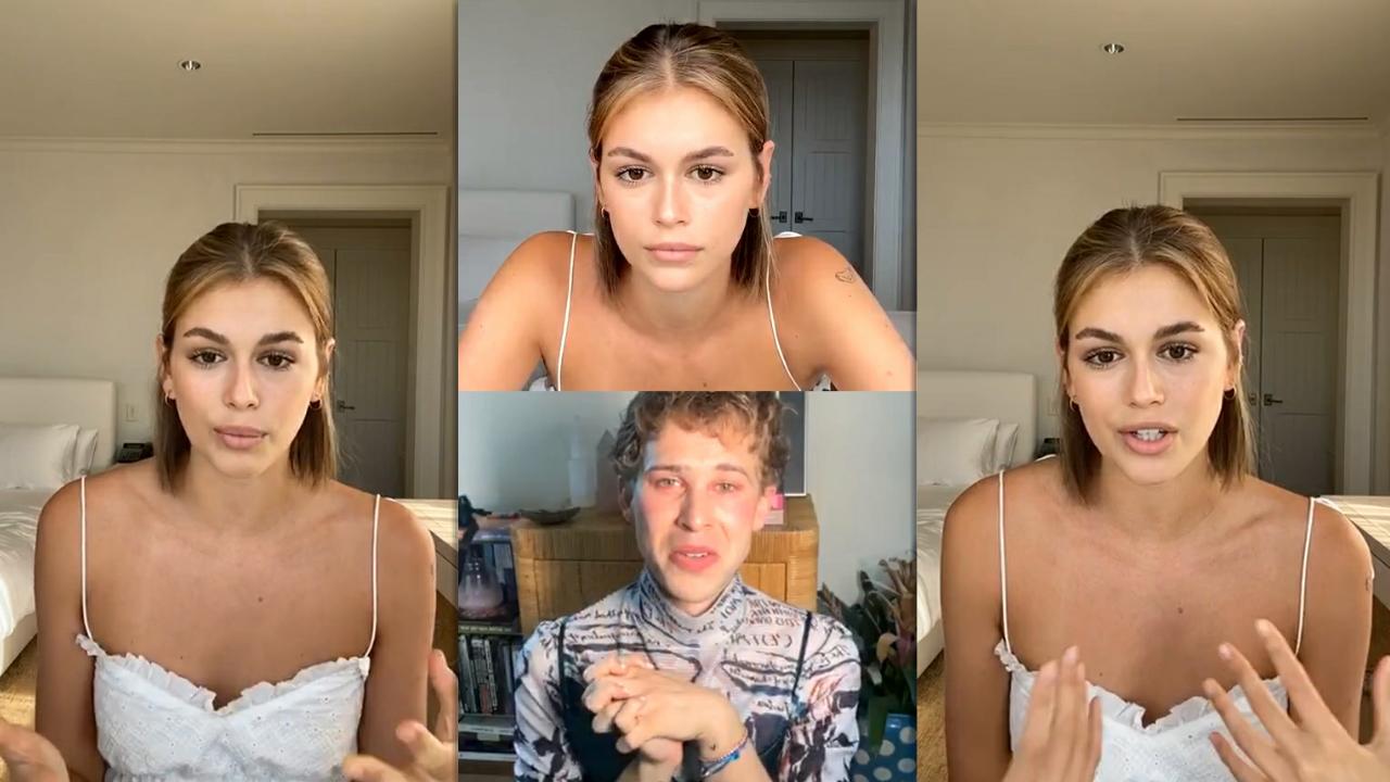 Kaia Gerber's Instagram Live Stream with Tommy Dorfman from May 8th 2020.