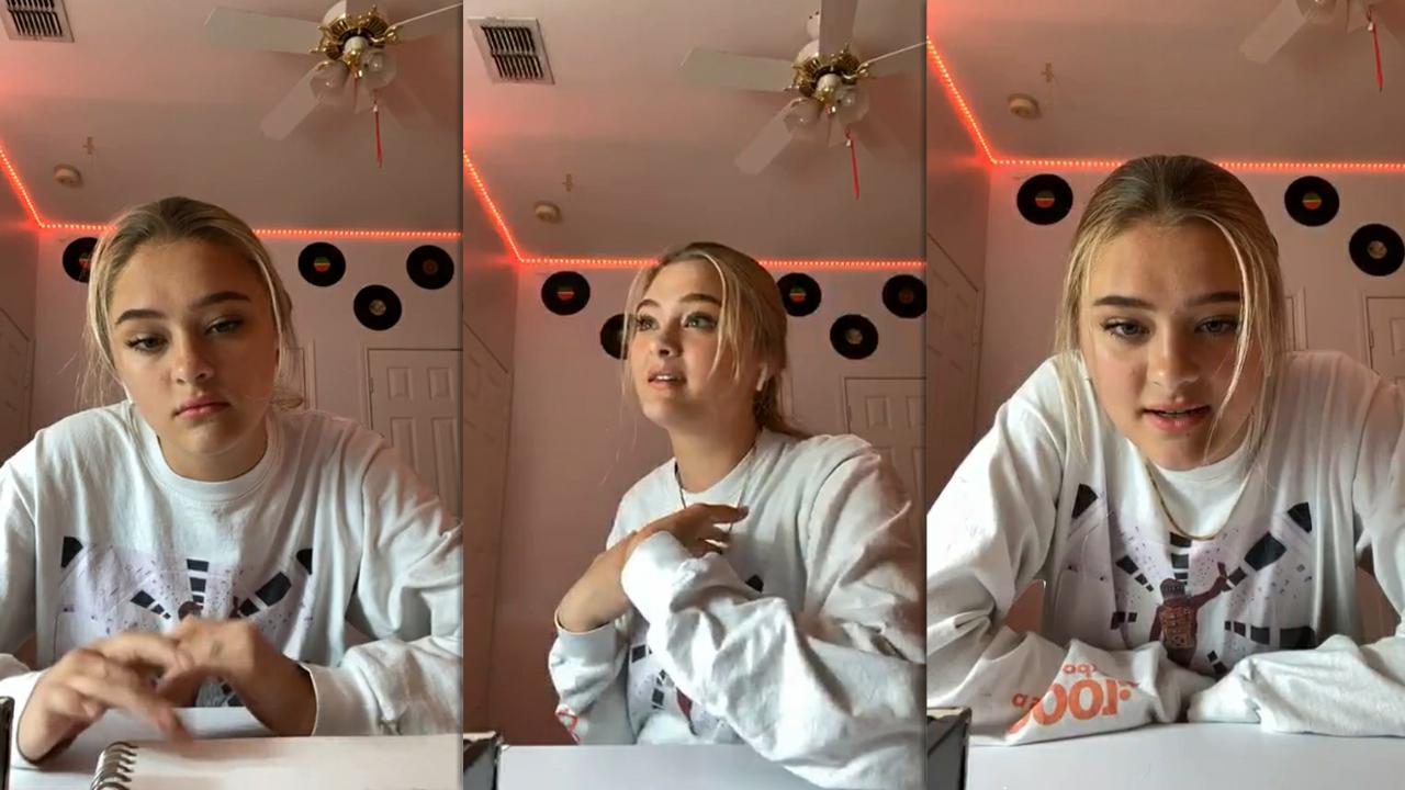 Lizzy Greene's Instagram Live Stream from May 20th 2020.