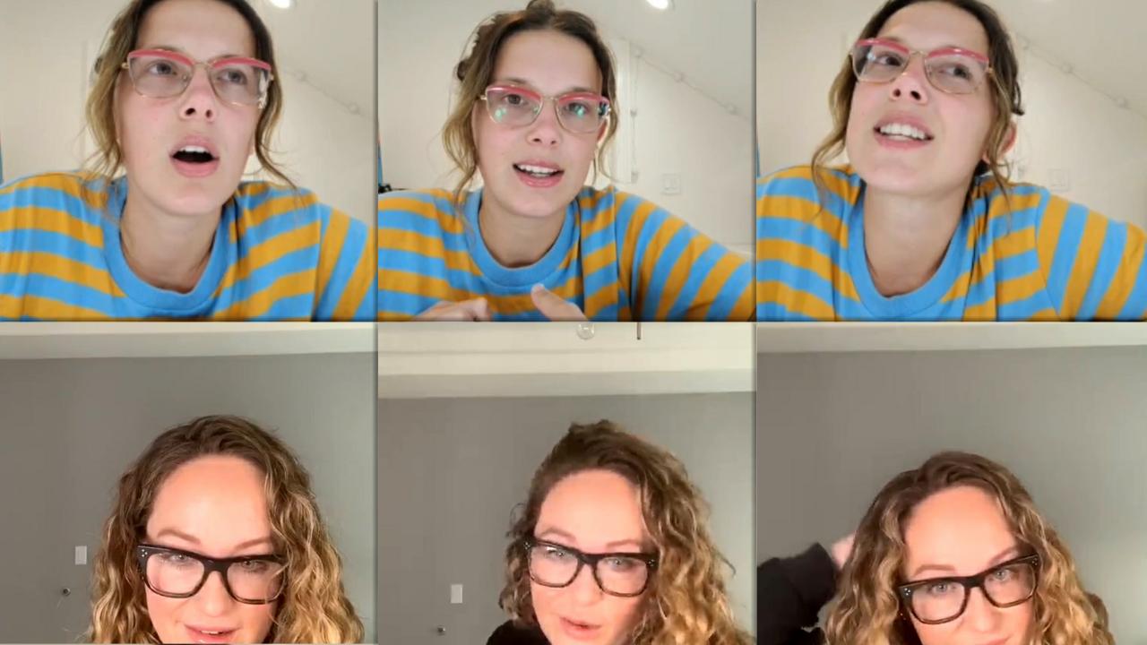 Millie Bobby Brown's Instagram Live Stream from May 5th 2020.