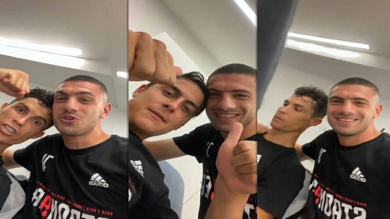 Merih Demiral's Instagram Live Stream with Cristiano Ronaldo and Paulo Dybala from July 26th 2020.