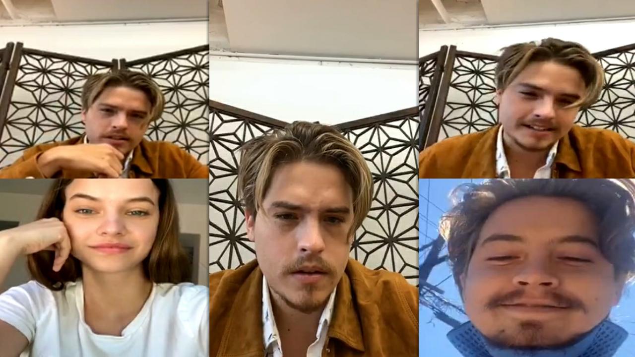 Dylan Sprouse's Instagram Live Stream with Barbara Palvin and His Twin Cole from August 12th 2020.