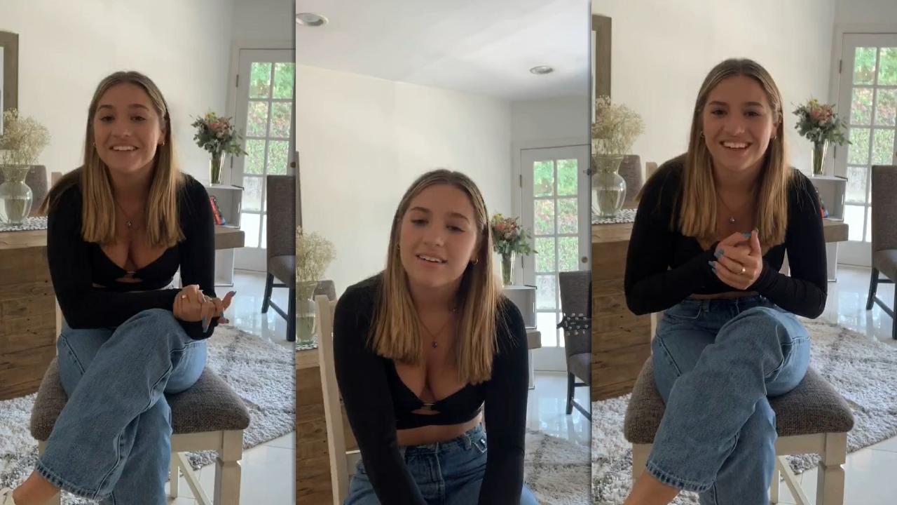 Mackenzie Ziegler's Instagram Live Stream from August 21th 2020.