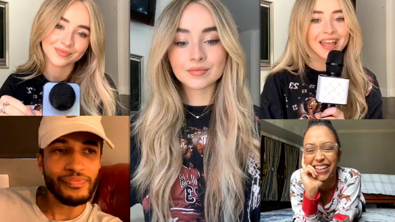Sabrina Carpenter's Instagram Live Stream with Liza Koshy , Jordan Fisher and Drew Ray Tanner from August 9th 2020.