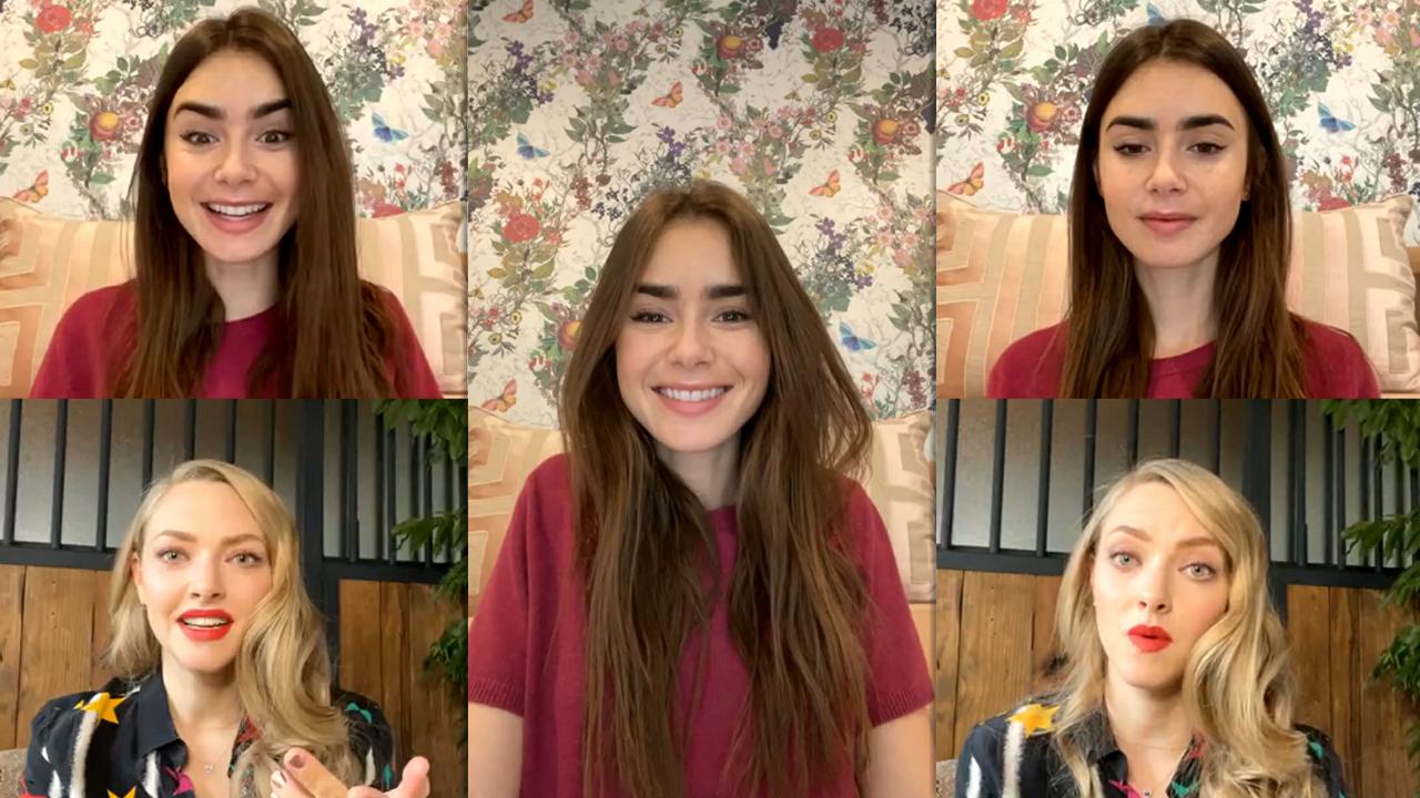 Lily Collins Instagram Live Stream with Amanda Seyfried from December 9th 2020.