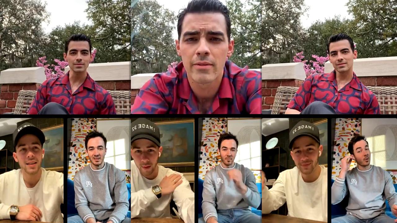 Joe Jonas' Instagram Live Stream with Nick and Kevin from March 15th 2021.