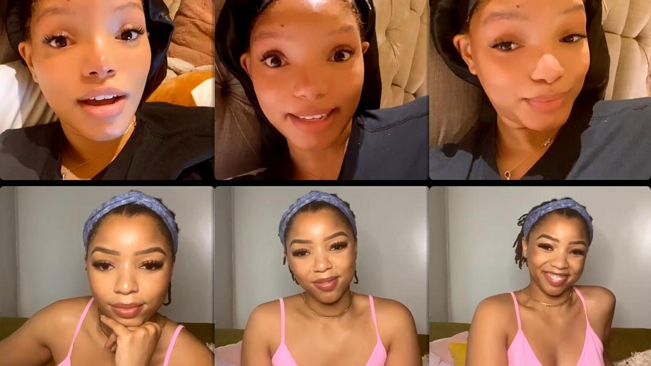 Chloe and Halle Bailey's TeaTime Instagram Live Stream from April 8th 2021.