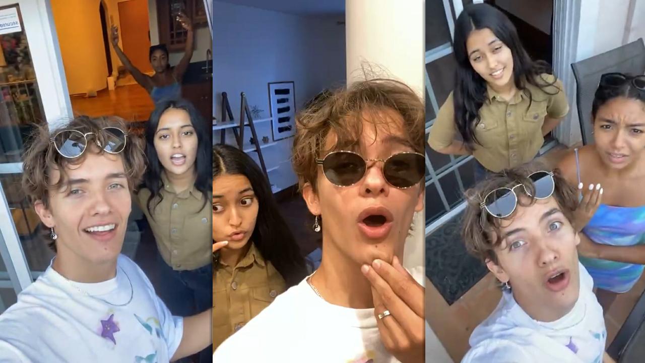 Noah Urrea's Instagram Live Stream with Any Gabrielly and Shivani Paliwal from August 29th 2021.