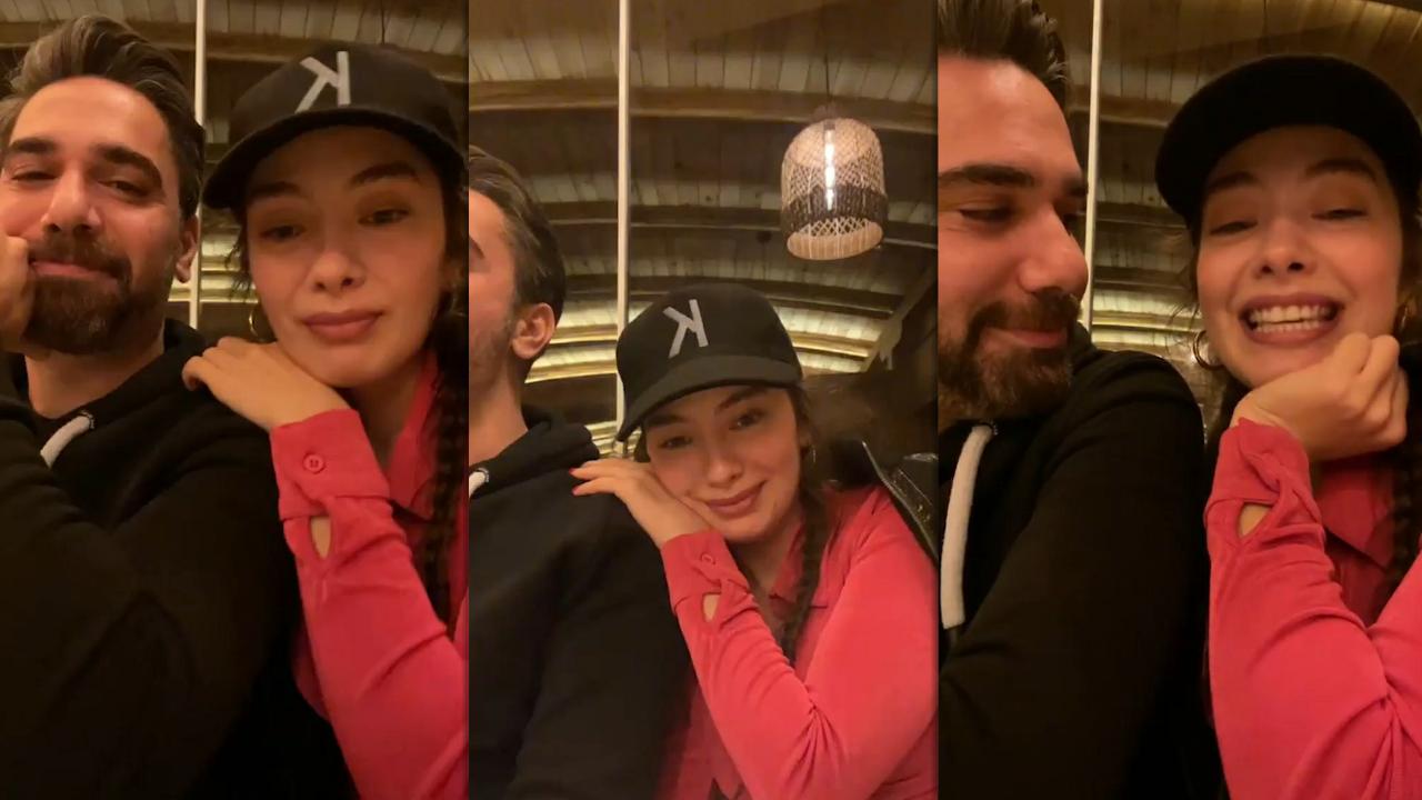 Neslihan Atagül's Instagram Live Stream with her husband Kadir Doğulu from January 8th 2022.