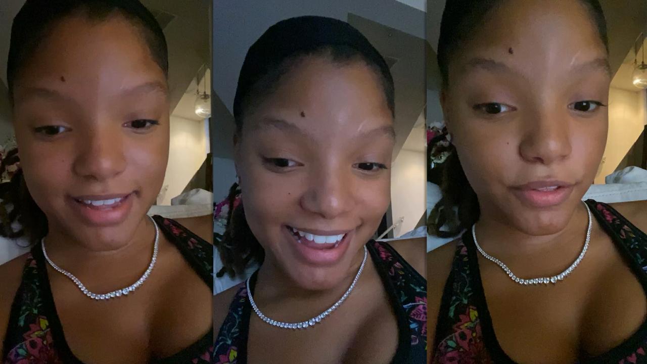 Halle Bailey's Instagram Live Stream from February 17th 2022.