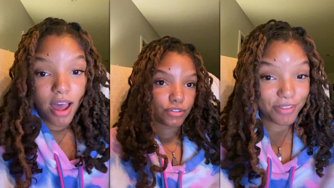 Halle Bailey's Instagram Live Stream from February 28th 2022.
