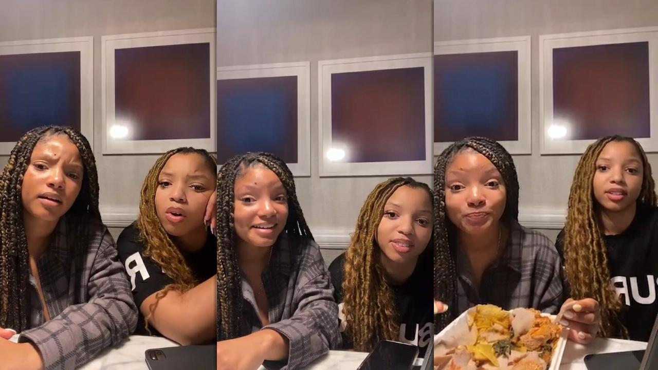 Chloe and Halle Bailey's Instagram Live Stream from October 20th 2022.