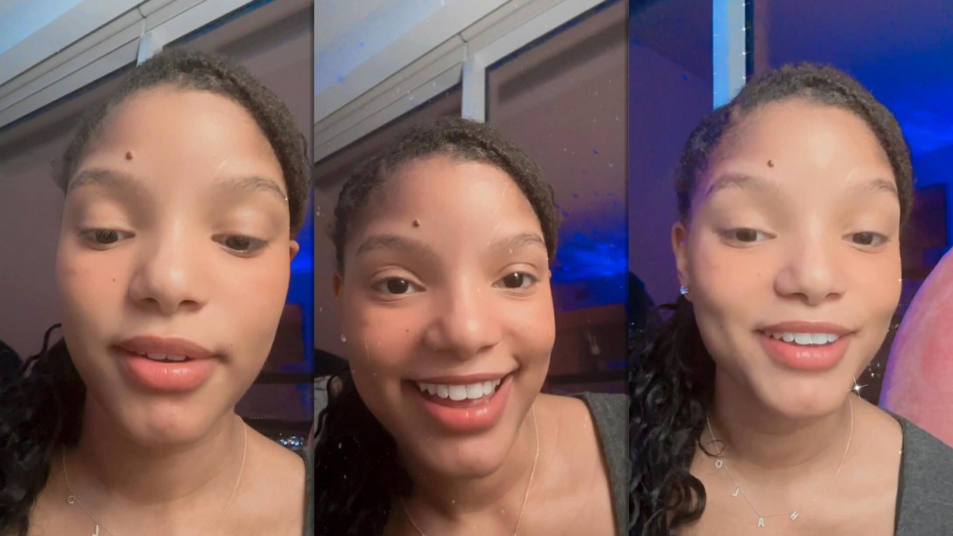Halle Bailey's Instagram Live Stream from March 14th 2024.