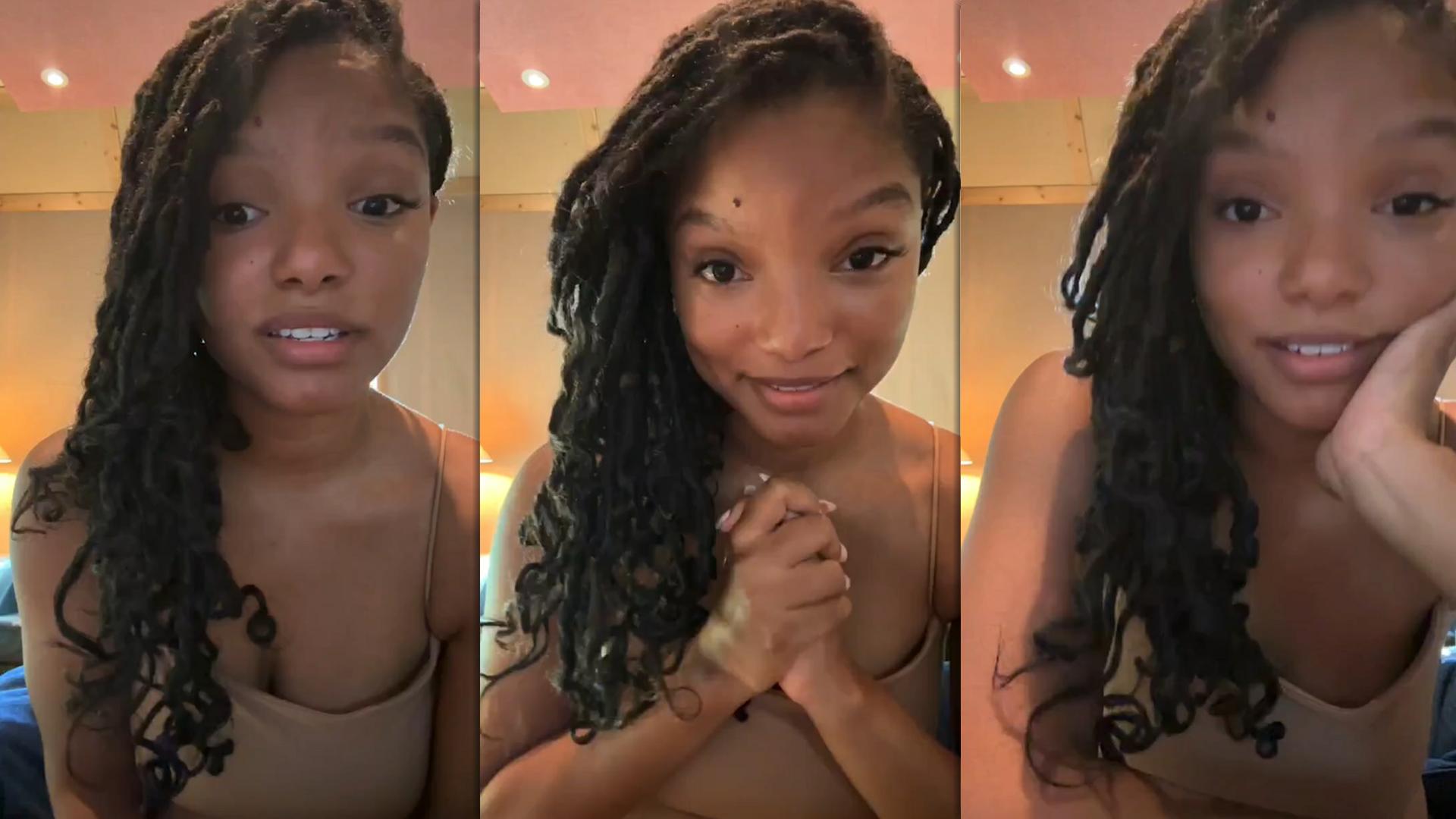 Halle Bailey's Instagram Live Stream from April 28th 2024.
