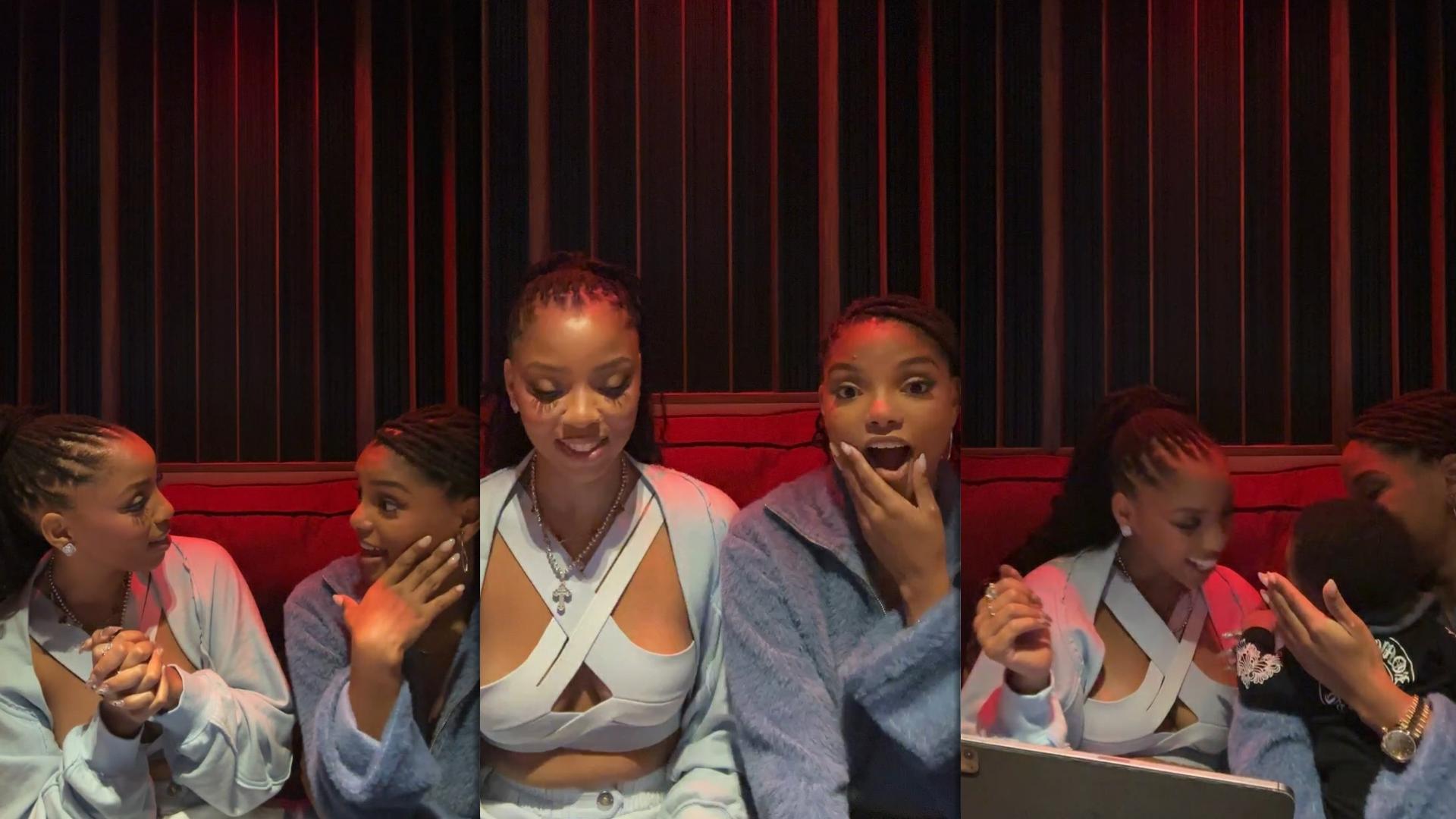 Chloe and Halle Bailey's Instagram Live Stream from April 30th 2024.