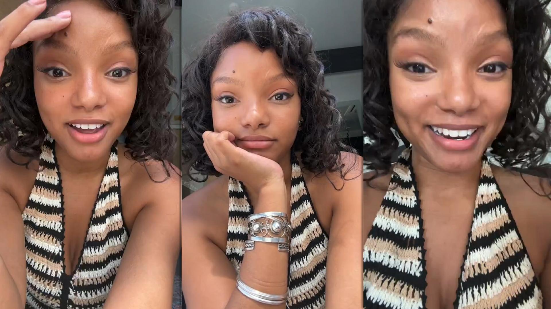 Halle Bailey's Instagram Live Stream from May 28th 2024.